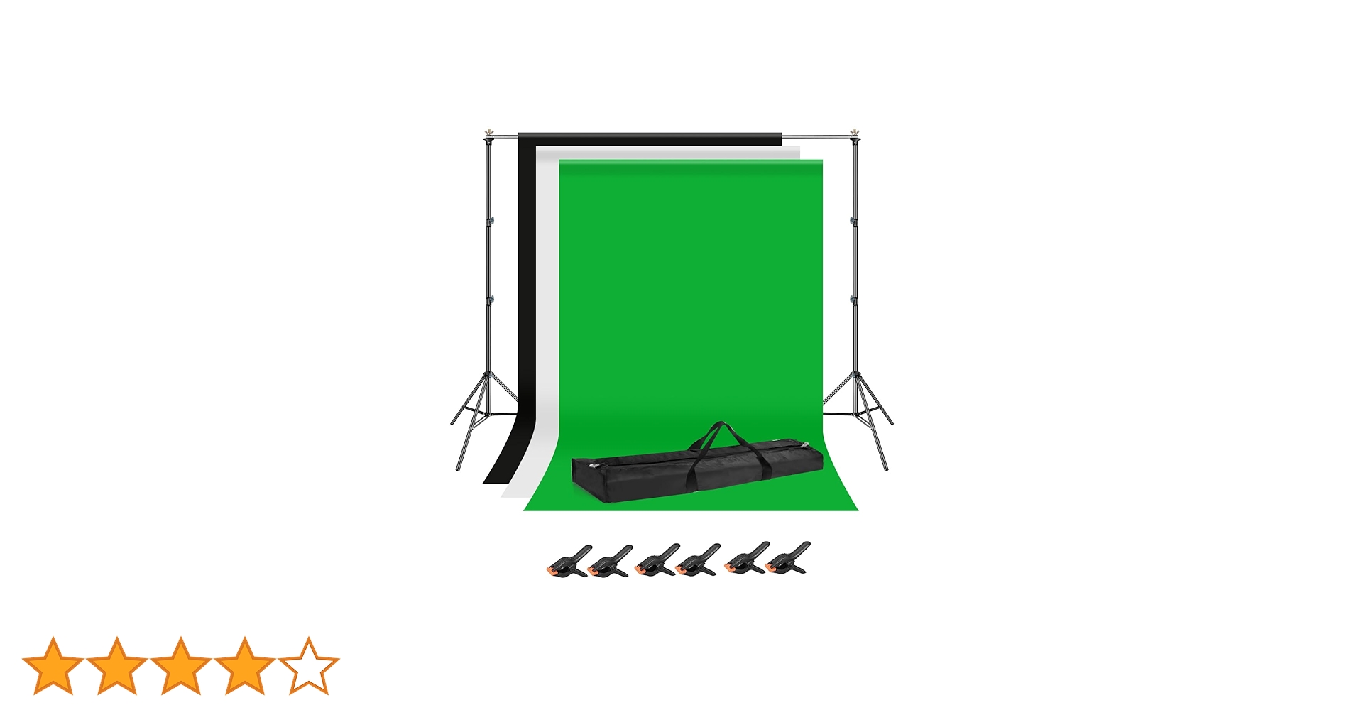 Amazon | Hemmotop 写真撮影用 背景スタンド 200x300cm 布 黒 白 緑 +